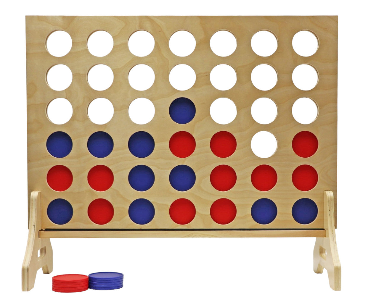 Natural Wood Giant Four in a Row | Life-Size Yard Game