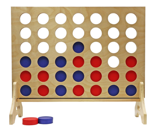 Natural Wood Giant Four in a Row | Life-Size Yard Game