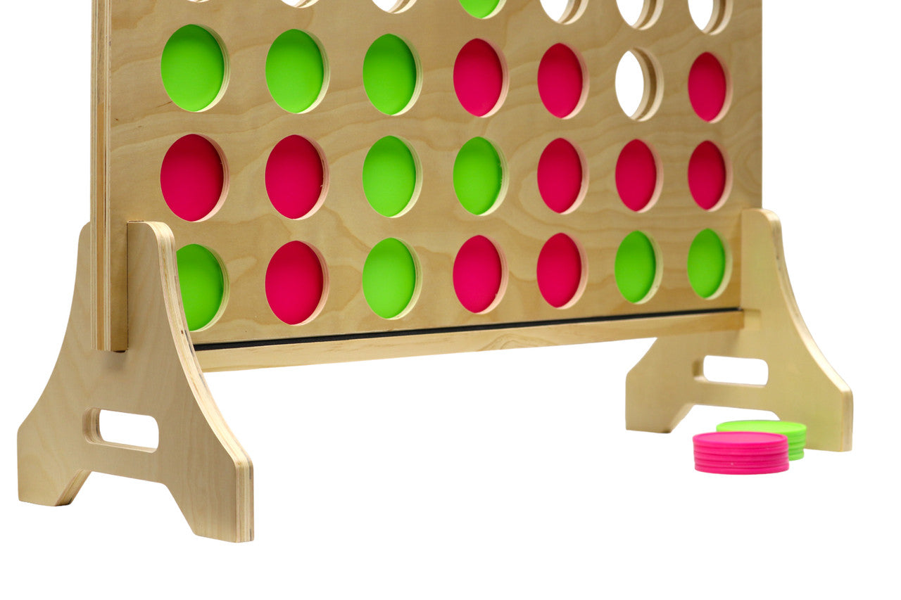 Natural Wood Giant Four in a Row | Life-Size Yard Game