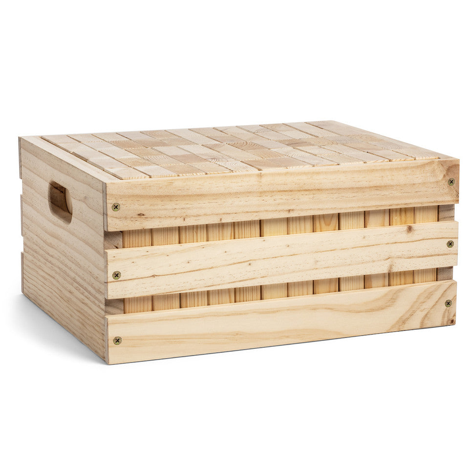 Giant Wooden Stacking Tower Game and Wood Crate | Life-Size Outdoor Party & Yard Game