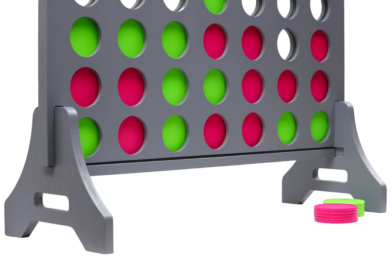Gray Wood Giant Four in a Row | Life-Size Yard Game