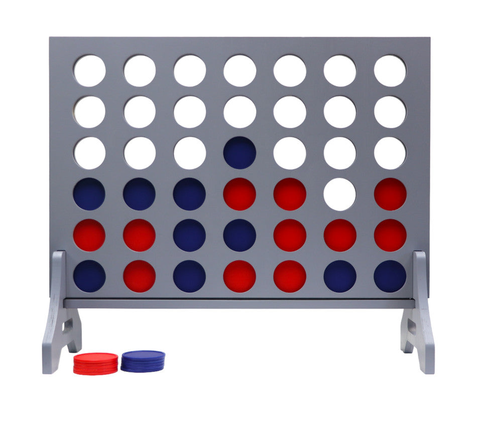 Gray Wood Giant Four in a Row | Life-Size Yard Game