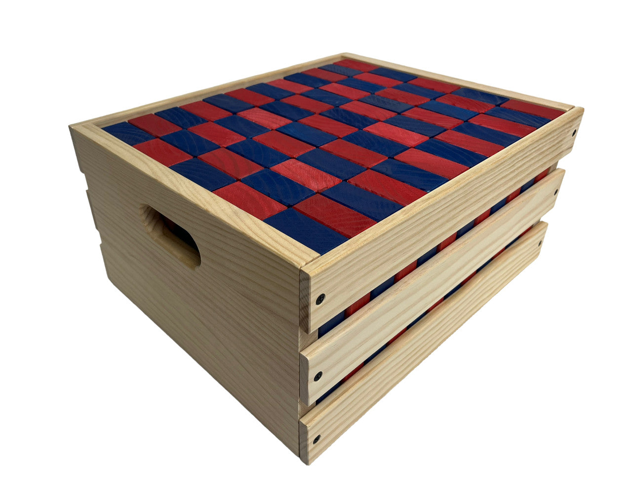 Colorful Giant Wooden Stacking Tower Game and Wood Crate | Life-Size Yard Game