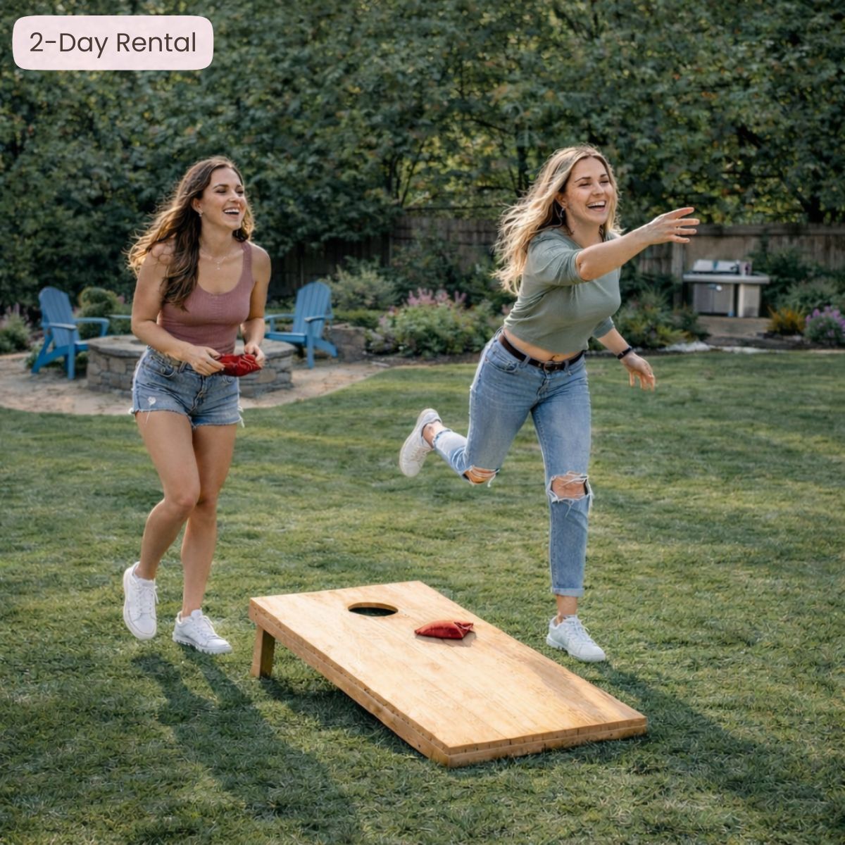 Natural Wood Cornhole Boards & Bags – Party Game Rental