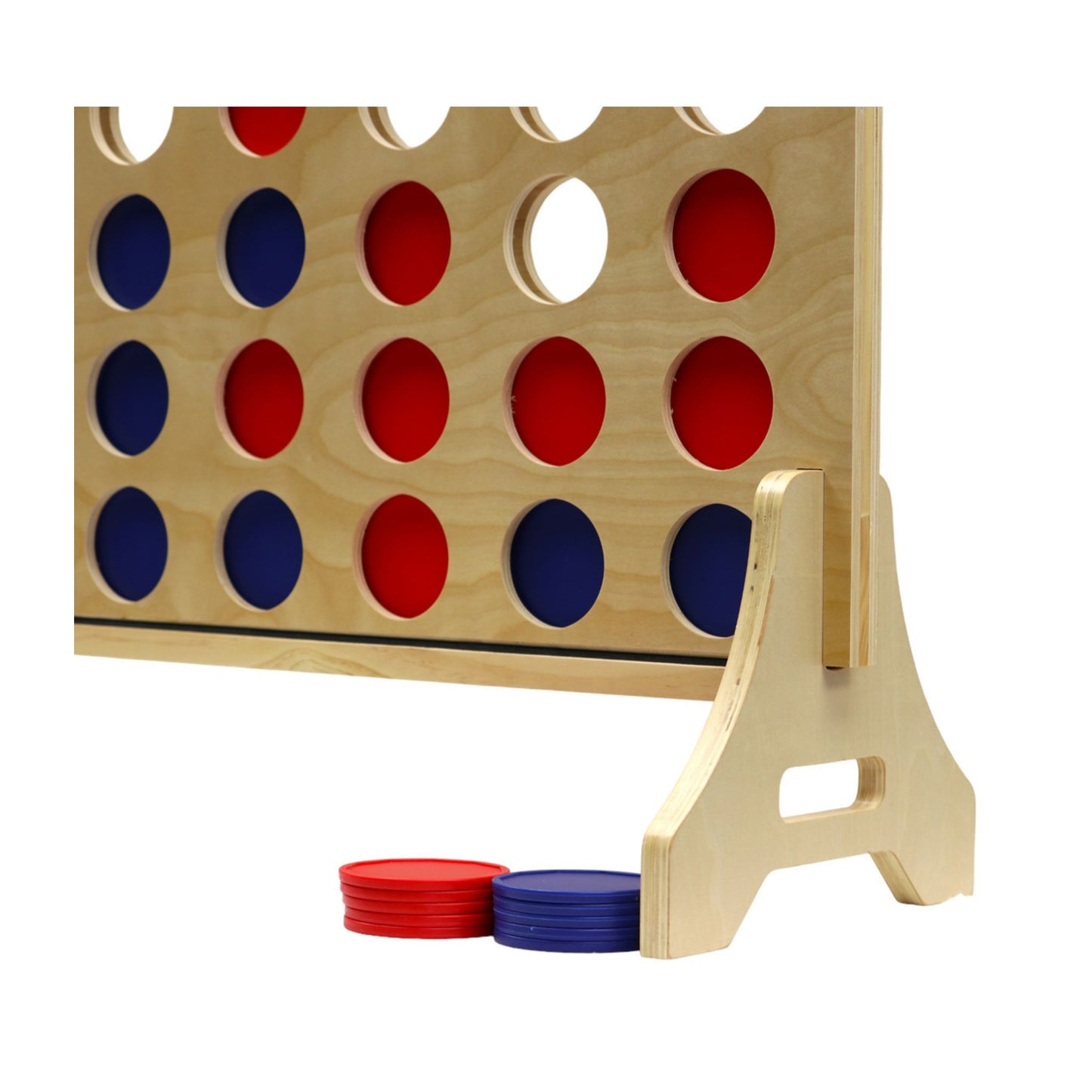 Natural Wood Giant Four in a Row  – Party Game Rental