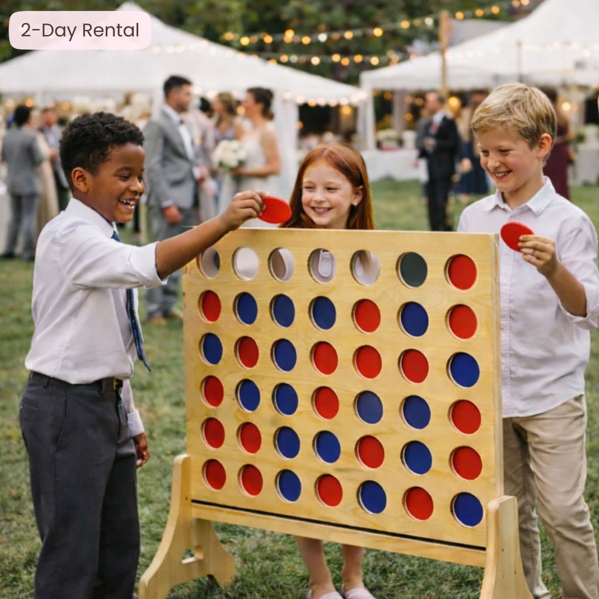 Natural Wood Giant Four in a Row  – Party Game Rental