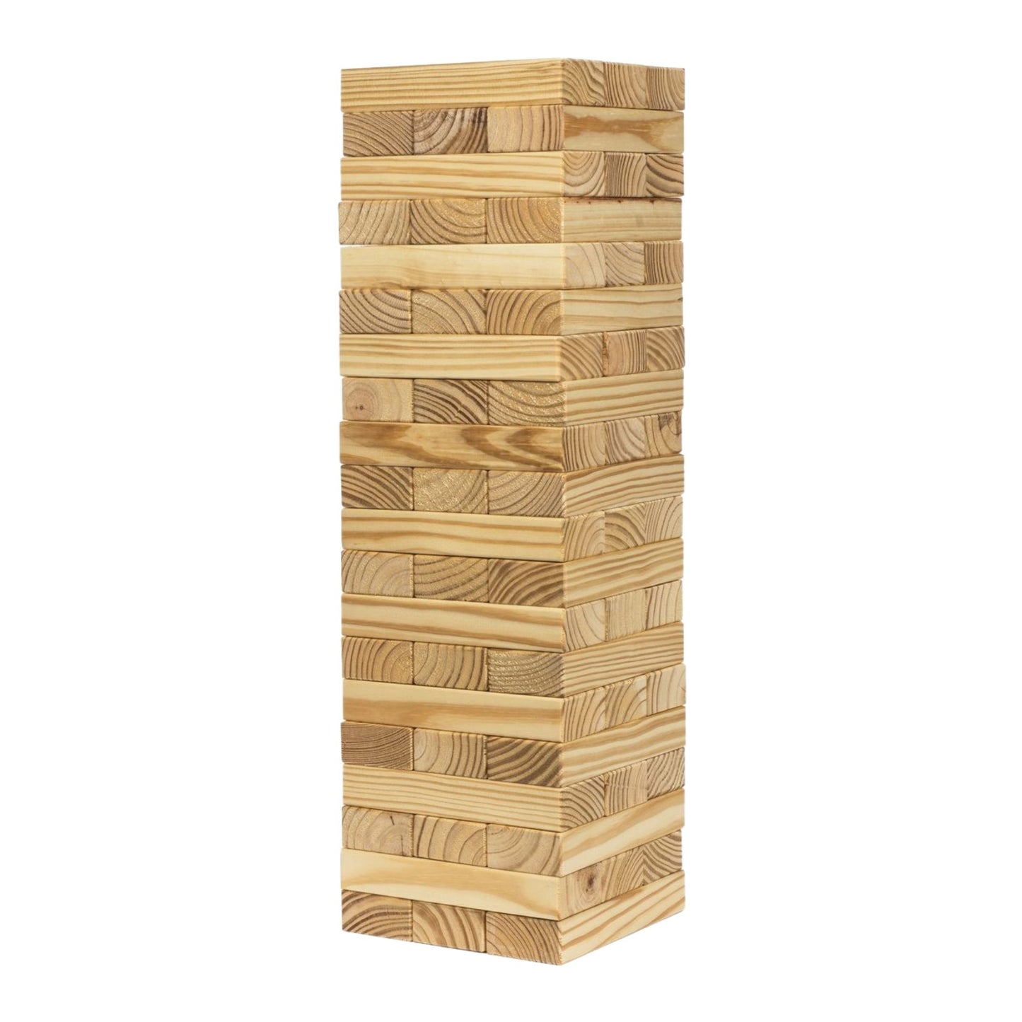 giant wooden tumbling tower blocks stacked three in a row