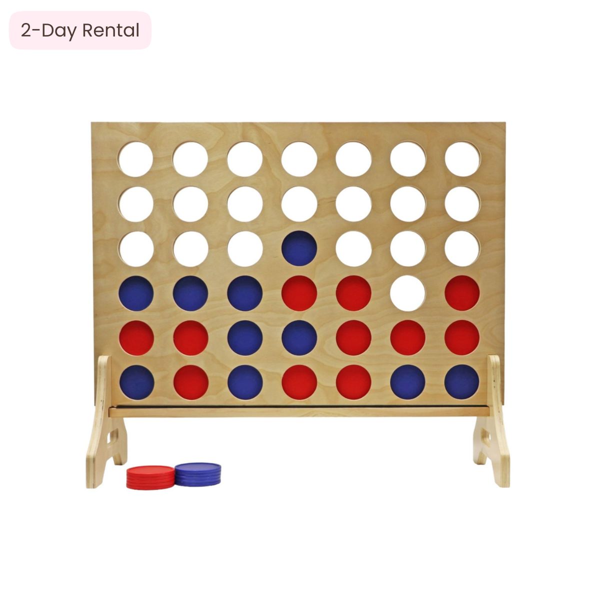 Natural Wood Giant Four in a Row  – Party Game Rental