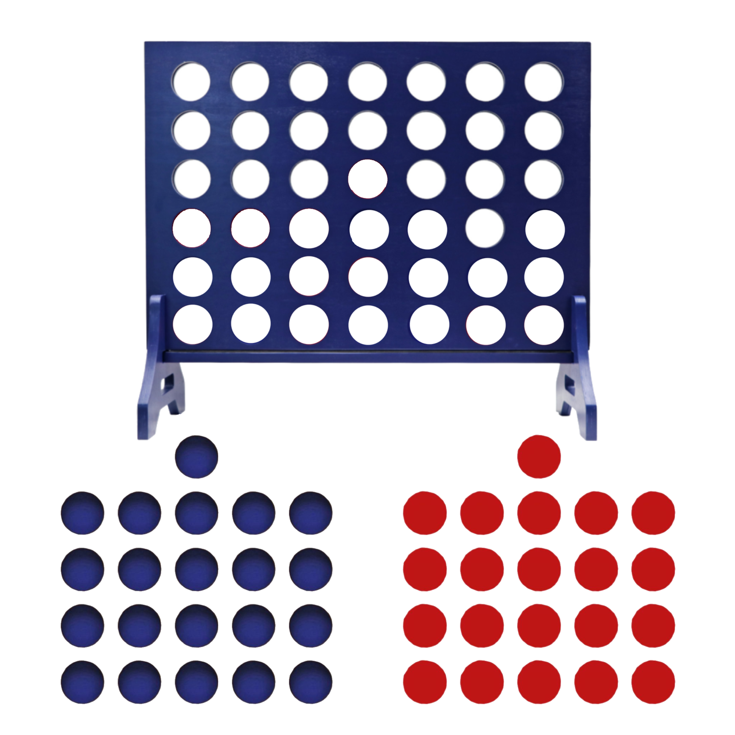 Navy Blue Wood Giant Four in a Row | Life-Size Yard Game