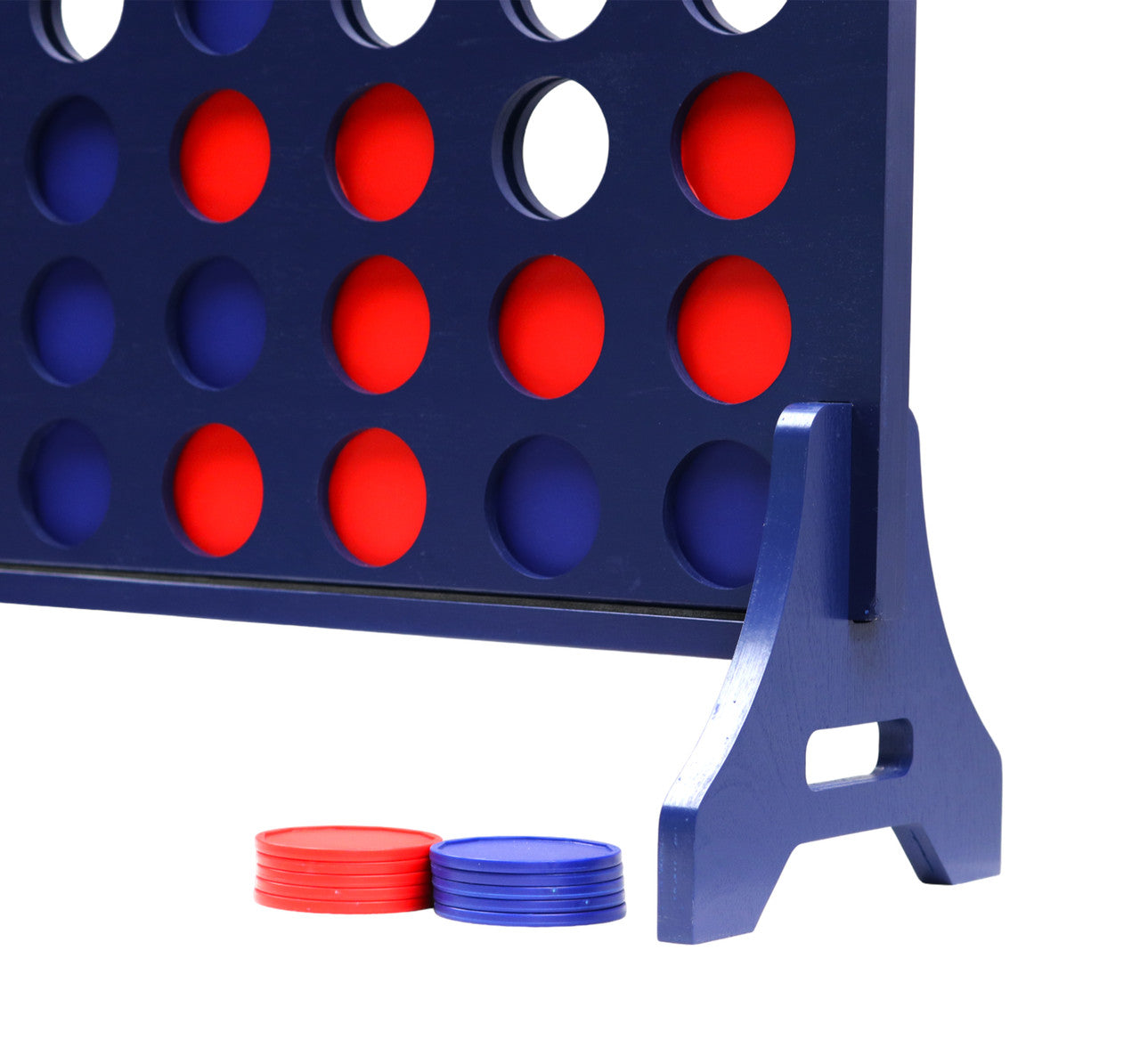 Navy Blue Wood Giant Four in a Row | Life-Size Yard Game