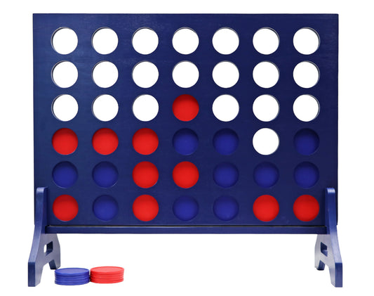 Navy Blue Wood Giant Four in a Row | Life-Size Yard Game