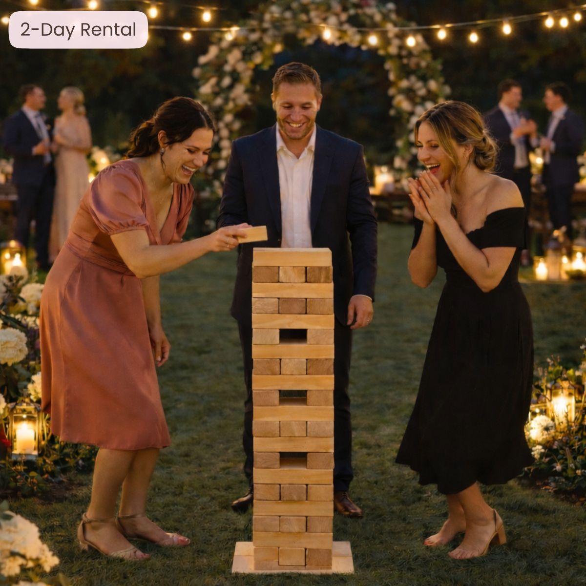 Giant Wooden Stacking Tower Game – Party Game Rental